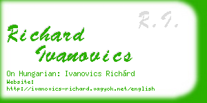 richard ivanovics business card